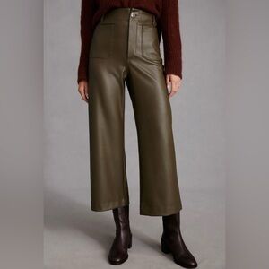 Anthropologie Colette Faux Leather Cropped Pant- NWT- 28
